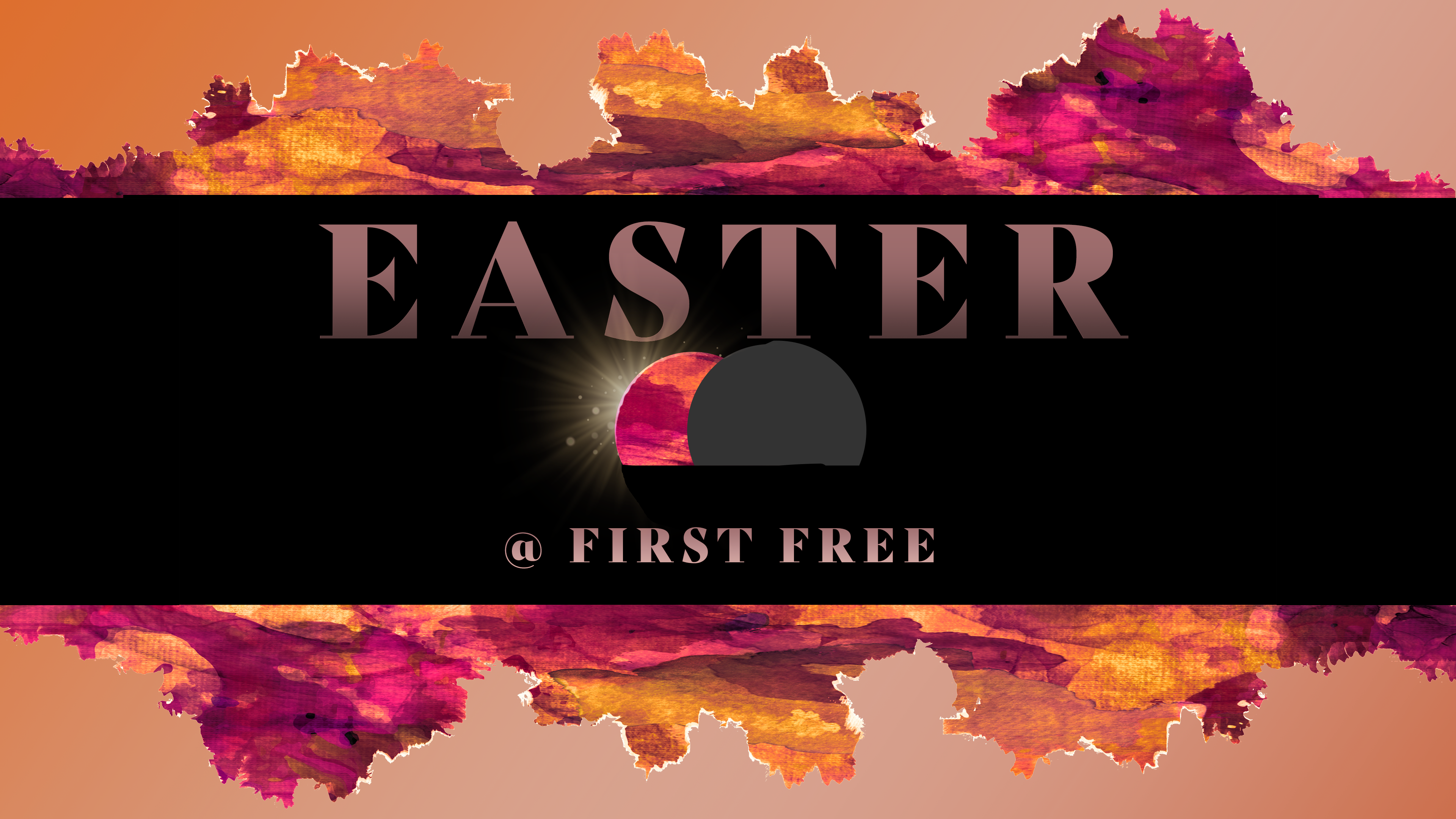 Easter Graphic-sunrise hues with empty tomb